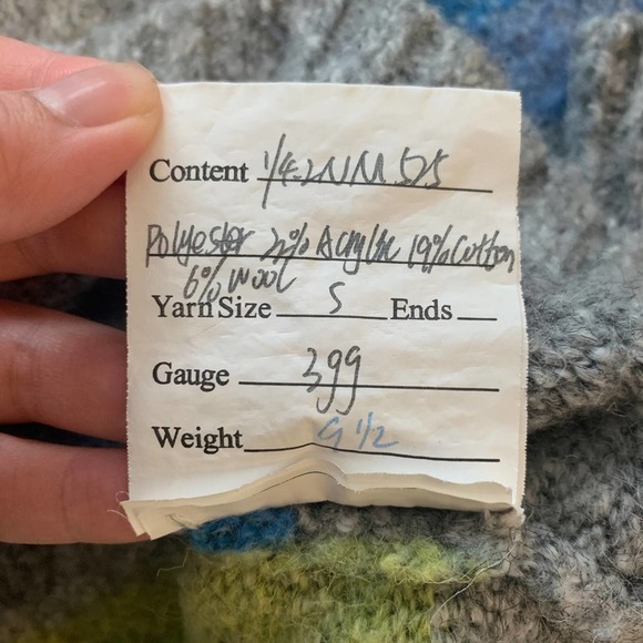 Blue Green Grey Colorblock Bold Striped Sweater - Picture 6 of 6